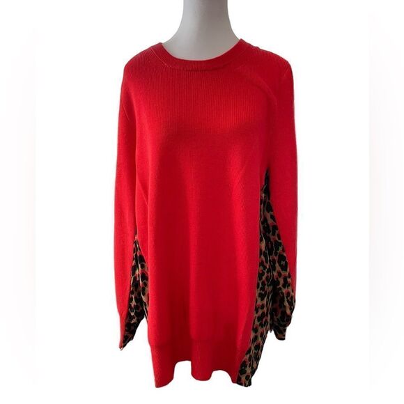 SANDRINE ROSE x FREE PEOPLE RED AND ANIMAL PRINT, Medium - Picture 1 of 4